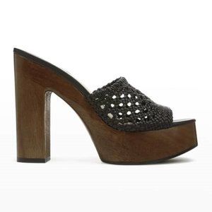 VERONICA BEARD NEW GUADALUPE BRAIDED LEATHER CLOG SANDAL NIB